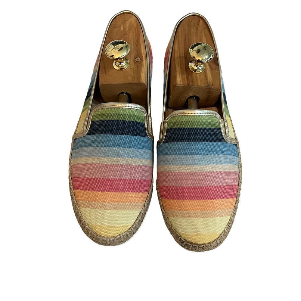 Anne Klein Zamina Pastel Stripe Canvas Espadrille Loafer Shoes Size 9.5 AK193032 - Picture 2 of 12
